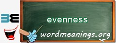 WordMeaning blackboard for evenness